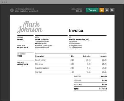Sample electronic invoice Sample electronic invoice